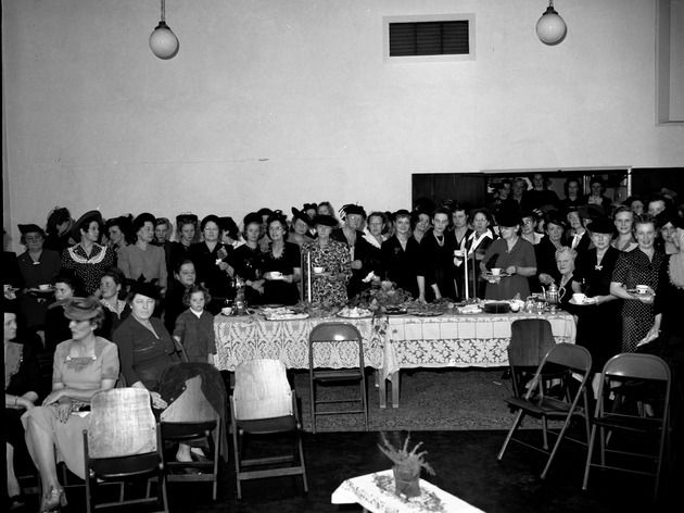 Photograph of a women's tea party at Basic Magnesium, Inc.