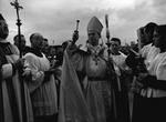 Photograph of Reverend Thomas K. Gorman blesses the new Catholic Church at the Basic Magnesium, Inc. townsite