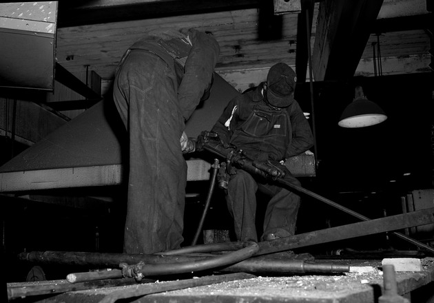 Photograph of a re-enactment of an accident at Basic Magnesium, Inc.