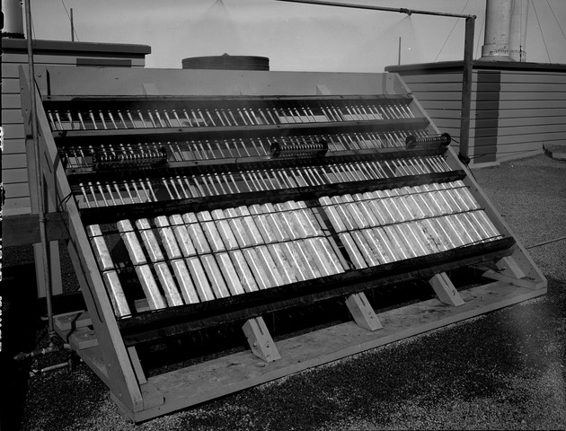 Photograph of the corrosion rack at Basic Magnesium, Inc.