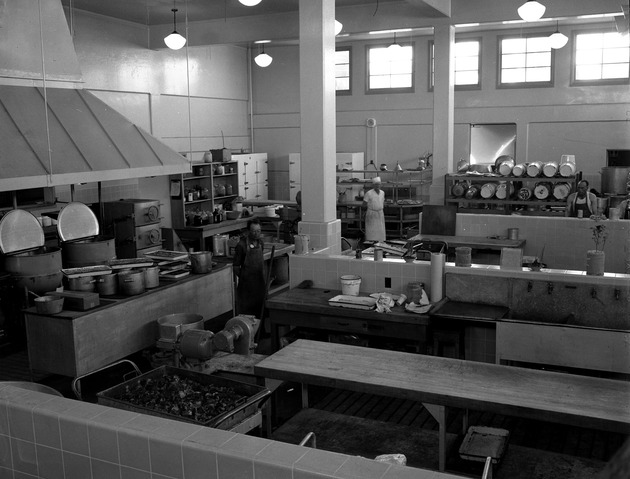 Photograph of the kitchen in Anderson's cafeteria at Basic Magnesium, Inc.