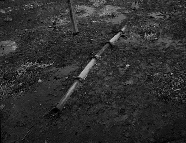 Photograph of an exposed sewer line at Basic Magnesium, Inc.
