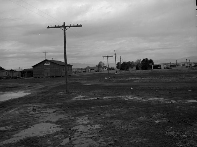 Photograph of a church and grocery store near Basic Magnesium, Inc.