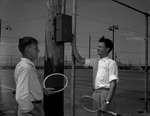 Photograph of Harry Kenney and Roy Petrie at tennis courts