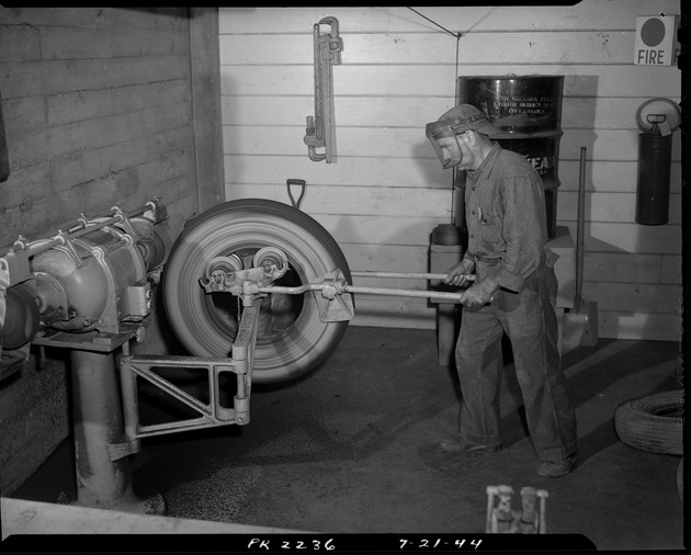 Photograph of a tire shop at Basic Magnesium, Inc.