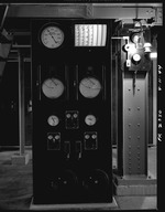 Photograph of a pressure gage console at the Basic Magnesium, Inc. boiler house