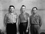 Group portrait of three men named Bob Adams