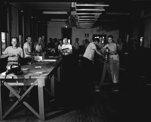 Photograph of the Basic High School wood shop