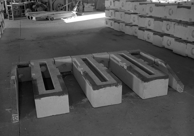 Photograph of a cell hood casting at Basic Magnesium, Inc.