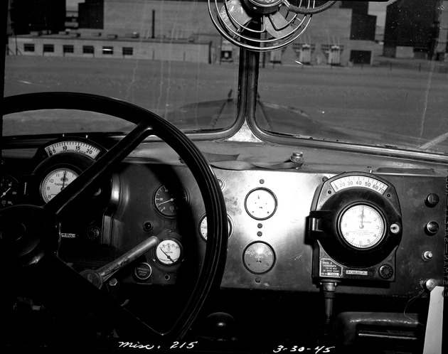 Photograph of a firetruck dashboard