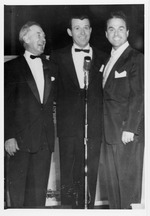 Photograph of Harry White, Dennis Day, and Stan Irwin at the fundraiser for the Youth Center in Henderson, June 15, 1954