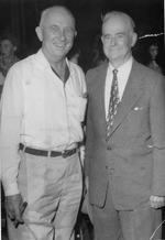 Photograph of Mayor C.D. Baker and Governor Vail Pittman at the fundraiser for the Youth Center in Henderson, June 15, 1954