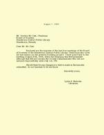 1956-08-01 - Letter from Lydia Malcolm to Board of Trustee member