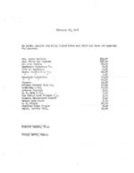 1958-02-18 - List of invoices to be paid