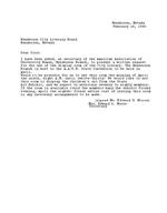 1960-02-18 - Letter from Mrs. Edward X. Moore to the HDPL Board of Trustees