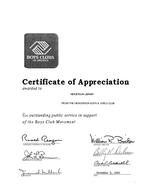 1985-11-05 - Certificate of appreciation