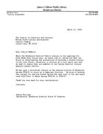 1999-04-11 - Letter from Othena Williams to the Council on Libraries and Literacy