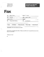 2000-08-11 - Fax cover letter and acknowledgements of posting