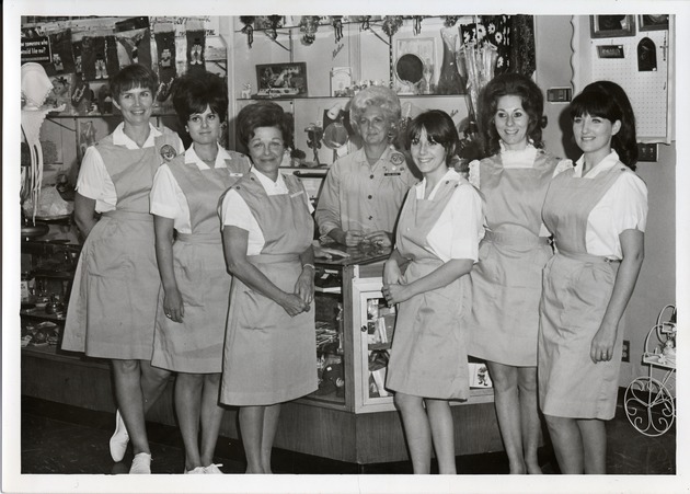 Photograph of seven members of the Rose de Lima Hospital Auxiliary
