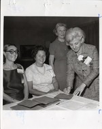 Photograph of Mrs. Harry Crow, Mrs. William Eubank, Mrs. Harold Courtney, and Mrs. Francis Sebastian at a national event, Henderson