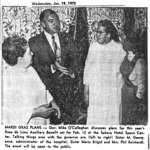 Newspaper clipping of Governor Mike O'Callaghan discussing the Mardi Gras Ball, Henderson, January 19, 1972