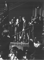Photograph of President John F. Kennedy taking the podium, September 28, 1963