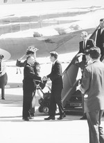 Photograph of President John F. Kennedy shaking hands with Governor Grant Sawyer, September 28, 1963