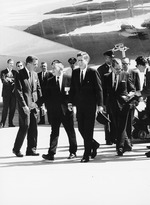 Photograph of President John F. Kennedy at McCarran Airport, September 28, 1963