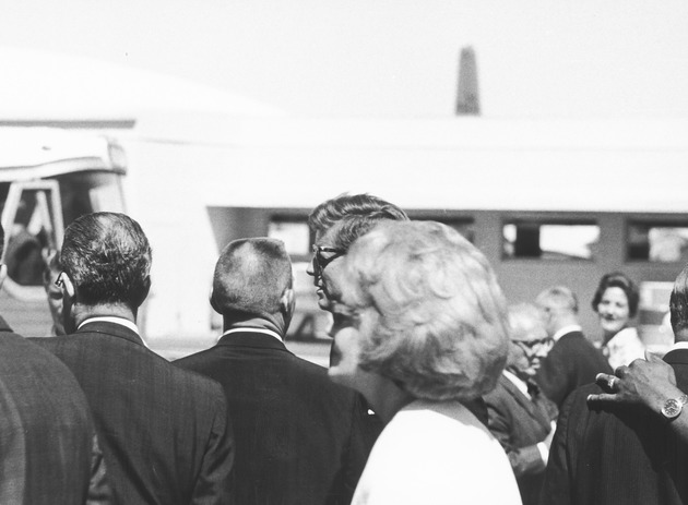 Photograph of President John F. Kennedy preparing to travel to the Las Vegas Convention Center, September 28, 1963