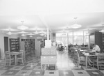 Photograph of the card catalog and bookshelves in the Henderson Public Library, Henderson, Nevada, 1964