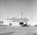 Photograph of the drive-thru window at the Bank of Nevada - Henderson Branch, Henderson, Nevada, 1954