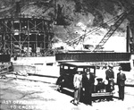 Photograph of the first officials to cross Boulder Dam, 1935