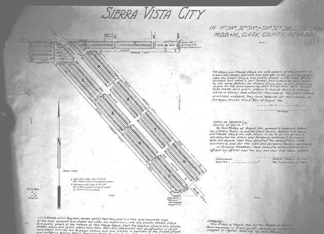 Photograph of Sierra Vista City map and agreement, August 4, 1931