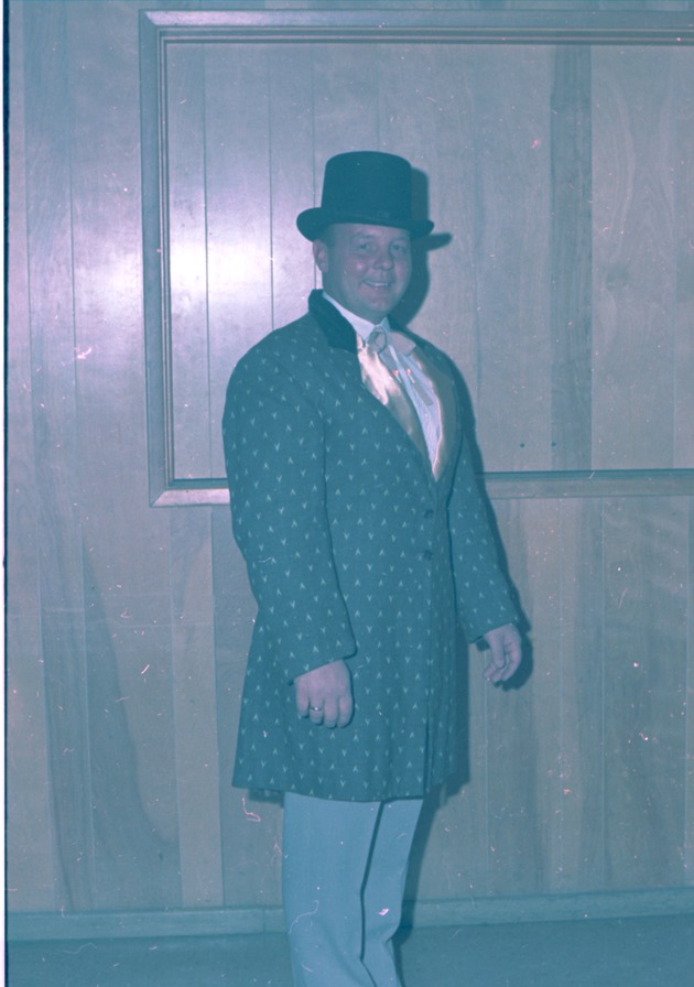 Photograph of Chamber of Commerce president Frank R. Pryor in costume for Industrial Days, Henderson