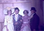 Photograph of Jane Pitchford, Clinton Lyons, Selma Bartlett, and Chamber of Commerce president Frank R. Pryor in costume for Industrial Days, Henderson