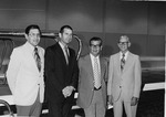 Photograph of Mayor Olague and others at opening of Henderson's first indoor swimming pool, Henderson, December 15, 1973