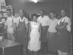 Photograph of Country Cousins Market employees in Pittman, April 24, 1958