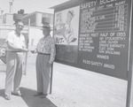 Photograph of the Stauffer Chemical Company safety board, Henderson, August 1955