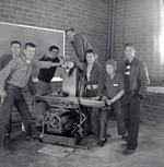 Photograph of the machine shop at Basic High School, Henderson, January 1955