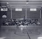 Photograph of the Basic High School marching band, Henderson, December 1954