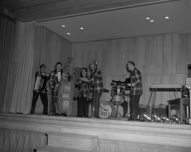Photograph of Bill Haley and His Comets performing, Henderson, March 23, 1955