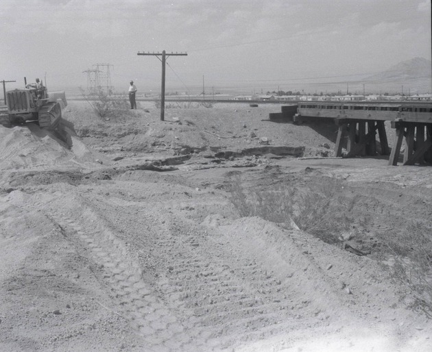 Photograph of a road being repaired, Henderson, July 24, 1955