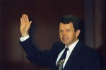 Photograph of Kent Dawson as he is being sworn in as a U.S. district court judge, Henderson, Nevada, May 2000