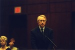 Photograph of U.S. Senator Harry Reid speaking at Kent Dawson's swearing-in, Henderson, Nevada, May 2000