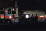 Photograph of the fire chief speaking at the Henderson Fire Station grand opening, Henderson, Nevada, 1998