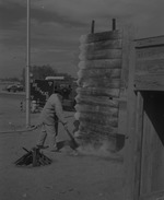 Photograph of a fire safety demonstration, Henderson, October 10, 1956