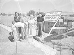 Photograph of construction of Pittman Community Center building, Pittman, 1954