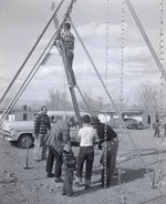 Photograph of playground equipment construction, Henderson, February 1956
