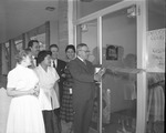 Photograph of the opening of Magic Mirror beauty salon, Henderson, December 1955