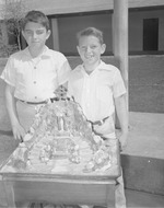 Photograph of a model of St. Peter's Grotto, Henderson, April 1955
